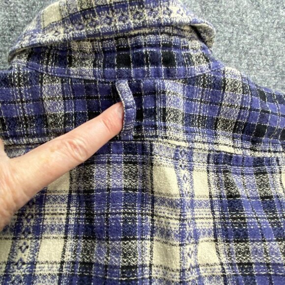 VTG Dockers Button Up Shirt Women’s Small Windowpane Plaid Long‎ Sleeves Cotton - Picture 8 of 12